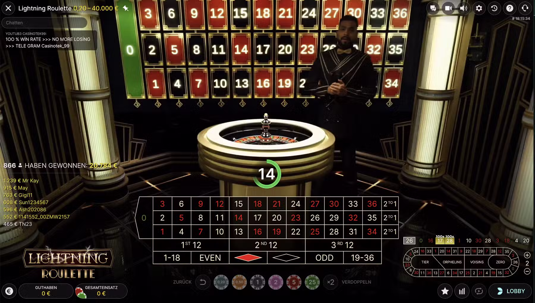 Lightning Roulette Evolution Gaming